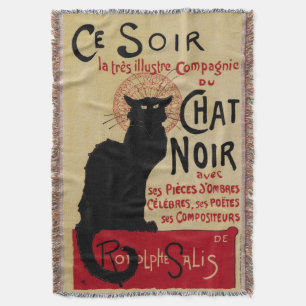 アール・ヌーヴォー 黒猫の夜 Ce Soir Chat Noir スローブランケット