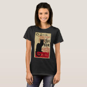 アール・ヌーヴォー 黒猫の夜 Ce Soir Chat Noir Tシャツ (正面フル)