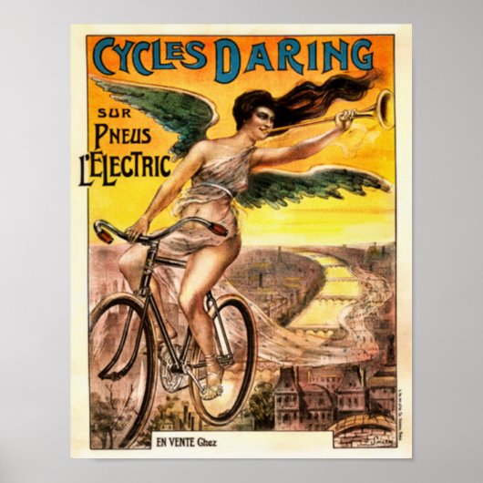 アール・ヌーヴォー 1920年代 自転車 Daring ポスター (正面)