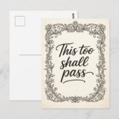 アール・ヌーヴォー "This Too Shall Pass" ポストカード (正面/裏面)