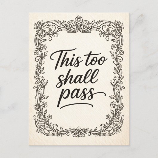 アール・ヌーヴォー "This Too Shall Pass" ポストカード (正面)