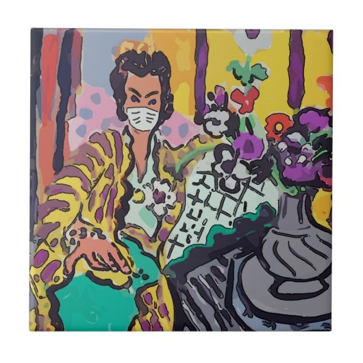 アール・マスクの女性 タイル (正面)