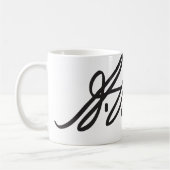 アーロンのぎざぎざの署名のマグ コーヒーマグカップ (左)