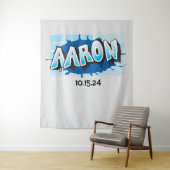 アーロンのグラフィティ名前バックドロップ写真撮影スポット タペストリー (インサイチュ)