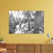 アーロンロジャース山サイクリングへの階段の上 キャンバスプリント (インサイチュ (リビング))