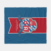 アーロン文字グレーの赤い鳥を意味する名前 フリースブランケット (正面(横))