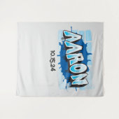 アーロン あなたのグラフィティ ネーム バックドロップ フォトオップ タペストリー (正面(横))