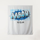 アーロン あなたのグラフィティ ネーム バックドロップ フォトオップ タペストリー (正面)