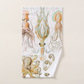 アーンスト·ヘッケル『タコプス·イカ』 バスタオルセット (ハンドタオル)