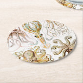 アーンスト·ヘッケル『タコプス·イカ』 ラウンドペーパーコースター (アングル)