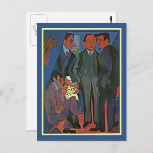 アーンスト・ルートヴィヒ・カーチナーによるアーティストのグループ ポストカード (正面/裏面)