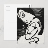 アーンストL. Kirchner – ブラック&スタイリッシュホワイトアーモダント ポストカード (正面/裏面)