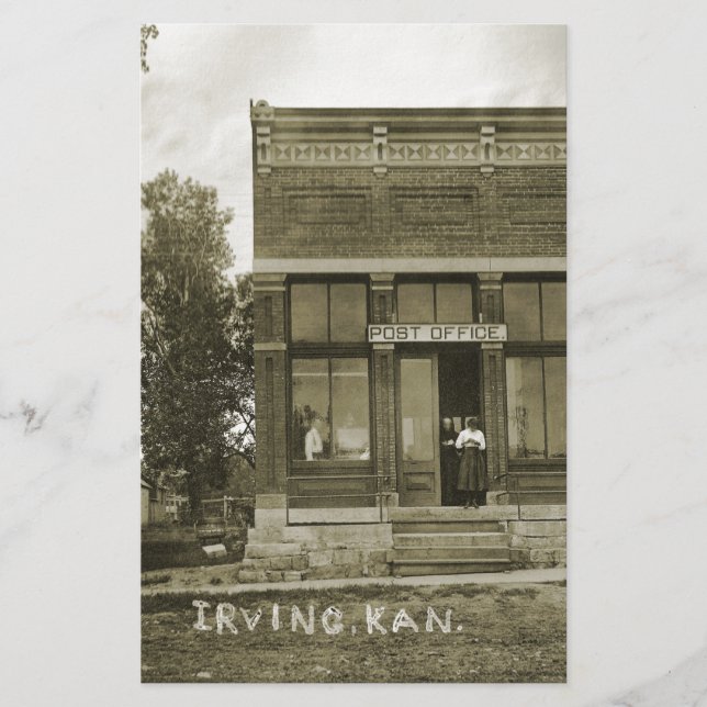 アーヴィングカンザス郵便局の写真マーシャル・カウンティKS (正面)