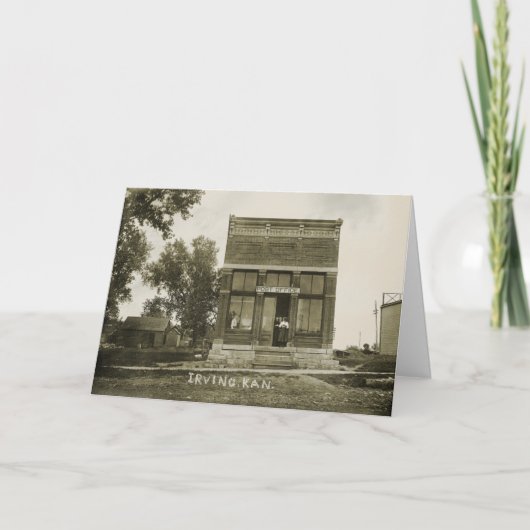 アーヴィングカンザス郵便局の写真マーシャル・カウンティKS カード (正面)