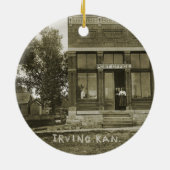 アーヴィングカンザス郵便局の写真マーシャル・カウンティKS セラミックオーナメント (裏面)