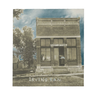 アーヴィングカンザス郵便局の写真マーシャル・カウンティKS ノートパッド