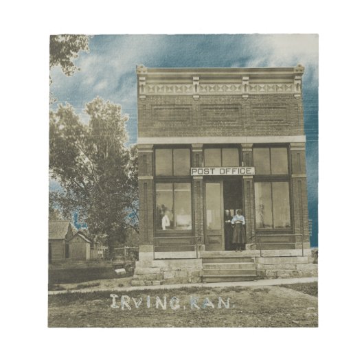 アーヴィングカンザス郵便局の写真マーシャル・カウンティKS ノートパッド (正面)