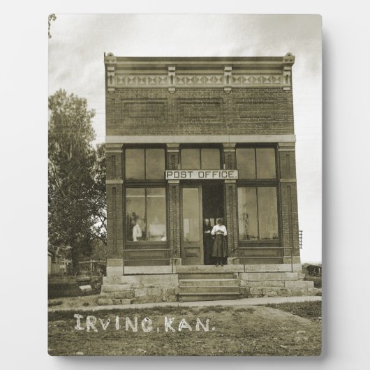 アーヴィングカンザス郵便局の写真マーシャル・カウンティKS フォトプラーク (正面)