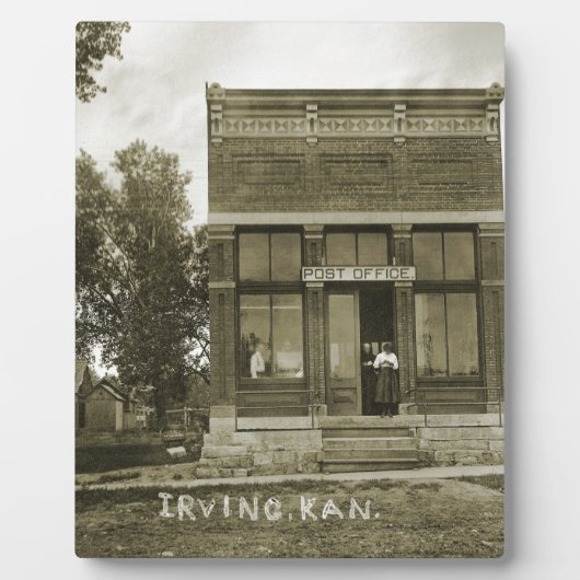 アーヴィングカンザス郵便局の写真マーシャル・カウンティKS フォトプラーク (正面)