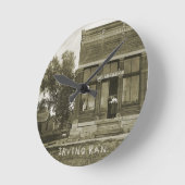 アーヴィングカンザス郵便局の写真マーシャル・カウンティKS ラウンド壁時計 (傾斜)