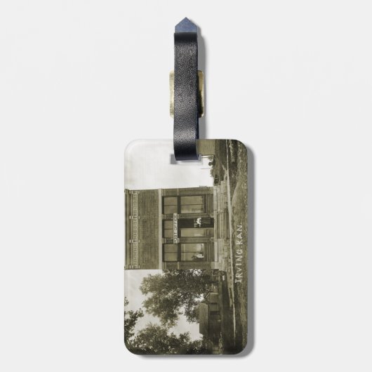 アーヴィングカンザス郵便局の写真マーシャル・カウンティKS ラゲッジタグ (裏面縦)