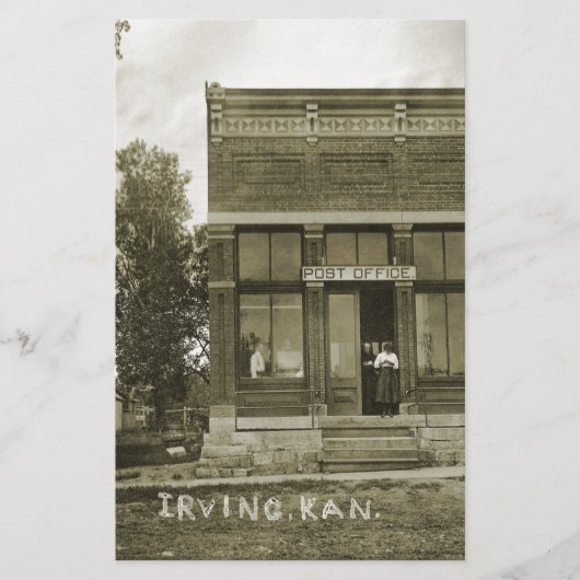 アーヴィングカンザス郵便局の写真マーシャル・カウンティKS 便箋 (正面)