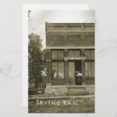 アーヴィングカンザス郵便局の写真マーシャル・カウンティKS 便箋 (正面/裏面)