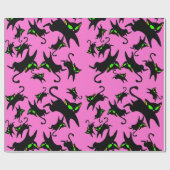 アーヴィングザブラック子猫ピンク ラッピングペーパー (フラット)