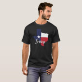 アーヴィング、テキサス州国旗の地図と黒 Tシャツ (正面フル)