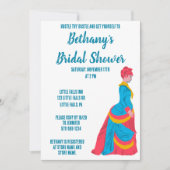 アー予測できなトポップ・アートのハッスルシー喧騒ブライダルシャワー 招待状 (正面)