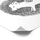 アー感動的やる気を起こさせるト飛んでいるピグスケッチ ポスター (角)