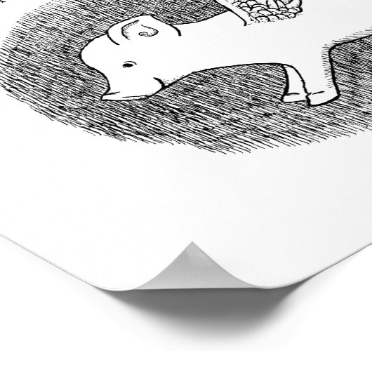 アー感動的やる気を起こさせるト飛んでいるピグスケッチ ポスター (角)