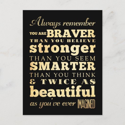 アー感動的ト – 博士引用文 ポストカード (正面)