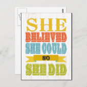 アー感動的ト – 彼女は信じ、彼女は ポストカード (正面/裏面)