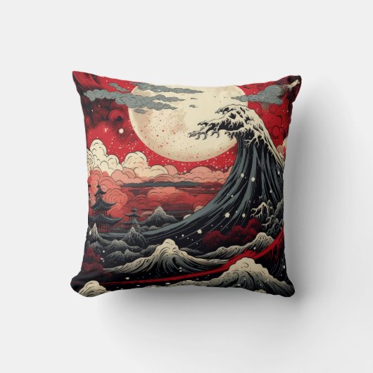 アー日本のトスタイルデジ絵を描タル クッション (正面)