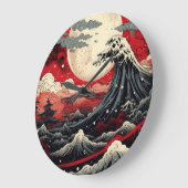 アー日本のトスタイルデジ絵を描タル ラージ壁時計 (傾斜)