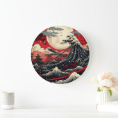 アー日本のトスタイルデジ絵を描タル ラージ壁時計 (ホーム)