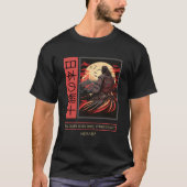 アー日本のト侍ヴィンテージ戦闘機アニメ武士道 Tシャツ (正面)