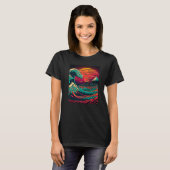 アー日本のト浮世絵スタイルレトロウェーブウ素晴らしェーブ Tシャツ (正面フル)