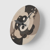 アー日本のト陰陽 ラウンド壁時計 (傾斜)