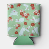 アー日本のト:グリーンサクラとウサギクーラーボックス 缶クーラー (正面)