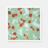 アー日本のト – サクラとウサギ紙ナプキンス スタンダードカクテルナプキン (正面)