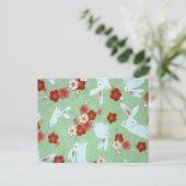 アー日本のト – 桜とウサギ葉書 ポストカード (スタンド正面)