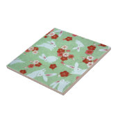 アー日本のト:緑の桜とウサギのタイル タイル (側面)