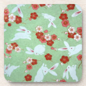 アー日本のト：緑の桜とウサギ コースター (正面)