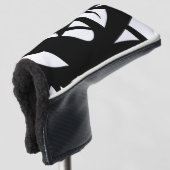 アー素晴らしトモダン・ブラックとホワイト ゴルフヘッドカバー (3/4 正面)