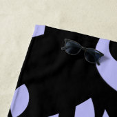 アー素晴らしトモダン・ブラックとラベンダー ビーチタオル (インサイチュ)