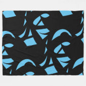 アー素晴らしトモダン・ブルー/ブラック フリースブランケット (正面(横))