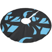 アー素晴らしトモダン・ブルー/ブラック ブラッシュドポリエステルツリースカート (アングル)