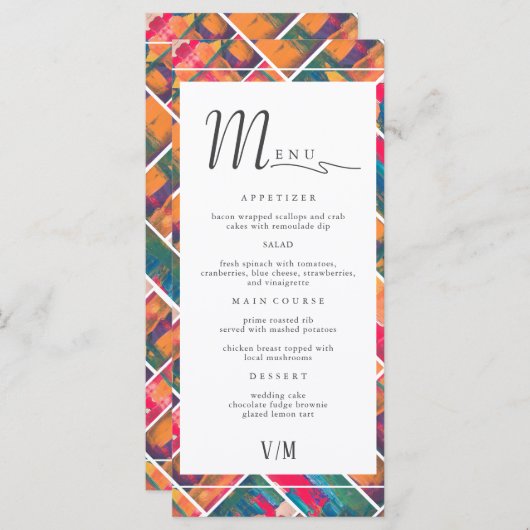 アー絵を描カラフルモダン結婚抽象芸術 メニュー (正面/裏面)